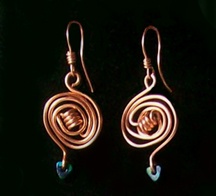 Copper Spiral Earrings