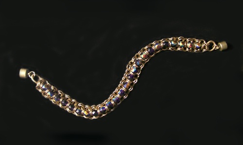 Gunmetal chainmaille tennis bracelet