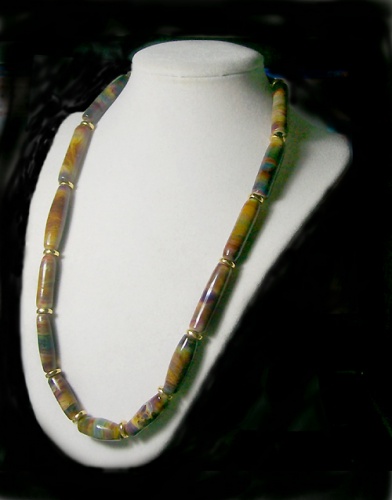 Chalcedony glass necklace