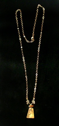 Etched Copper and Boro bead necklace