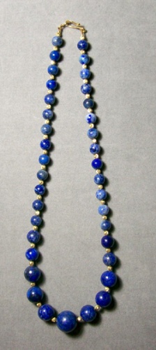 Graduated Bead Lapis Lazuli Necklace